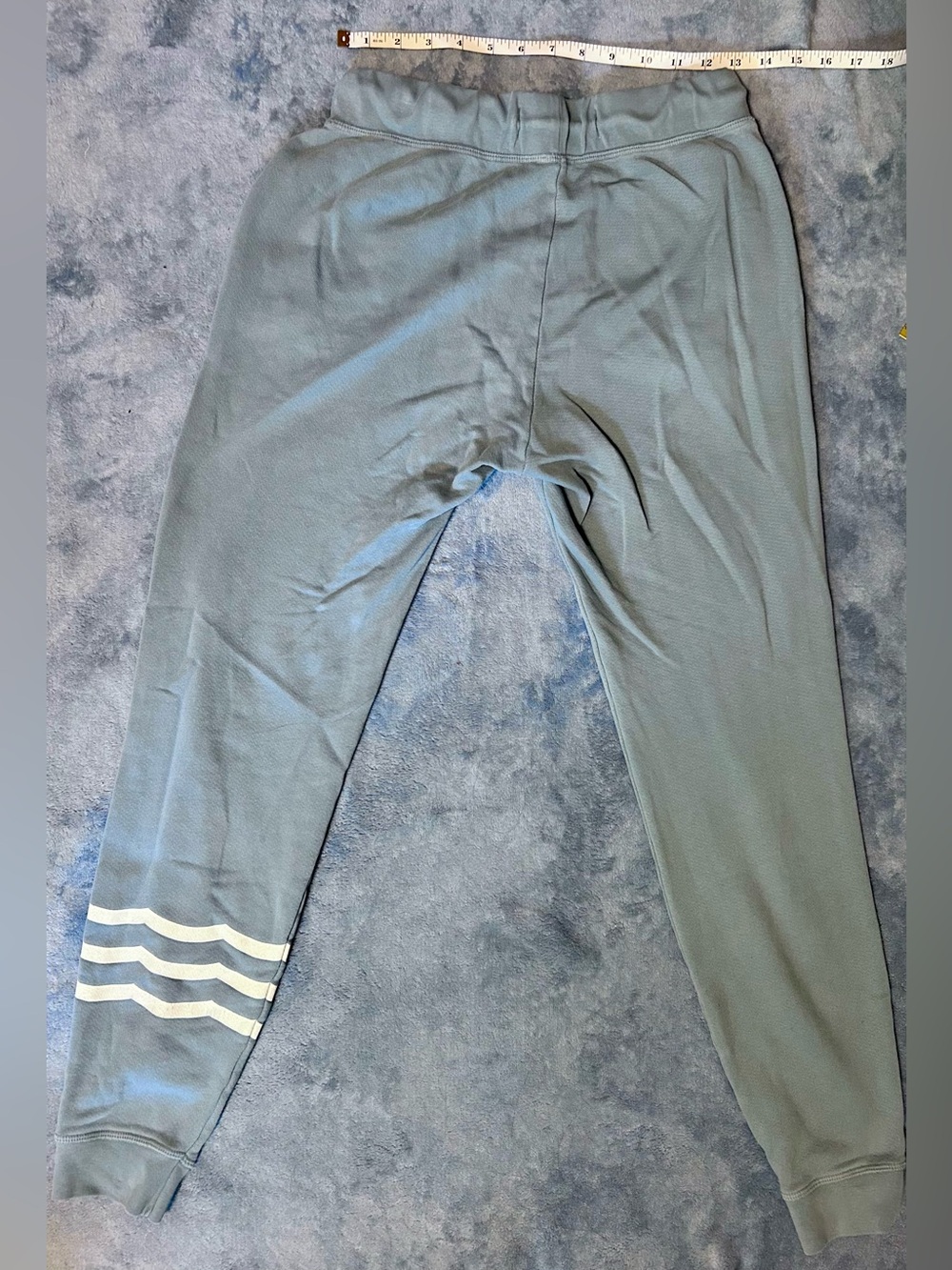 Sol Angeles 100% Cotton Light Blue Jogger Sweatpants with White Wave Stripes - Picture 2 of 6